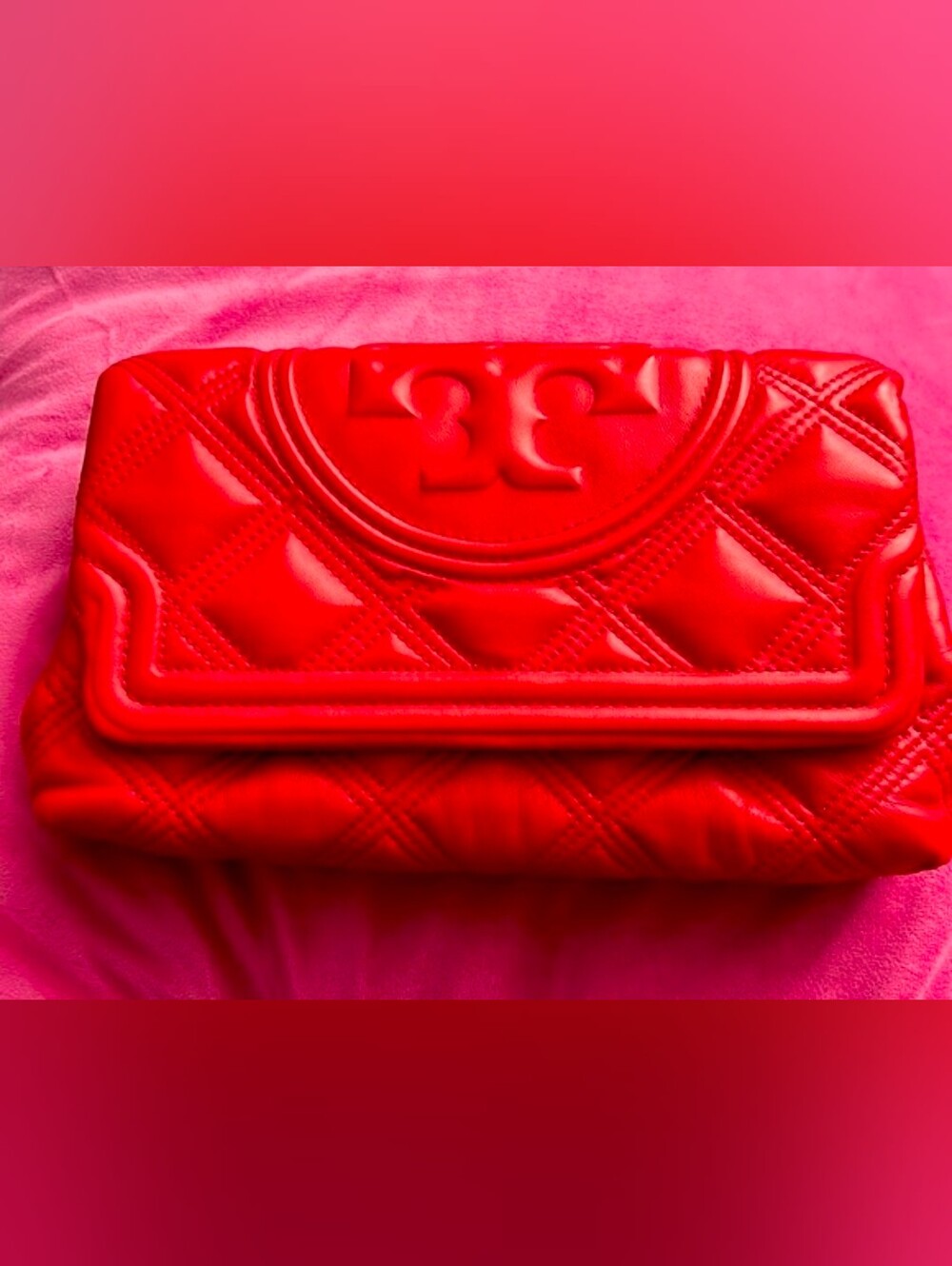 Tory Burch Red Quilted Clutch